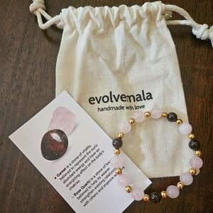 Evolve Mala Handmade Gem Stone Stretchable Bracelet NWT